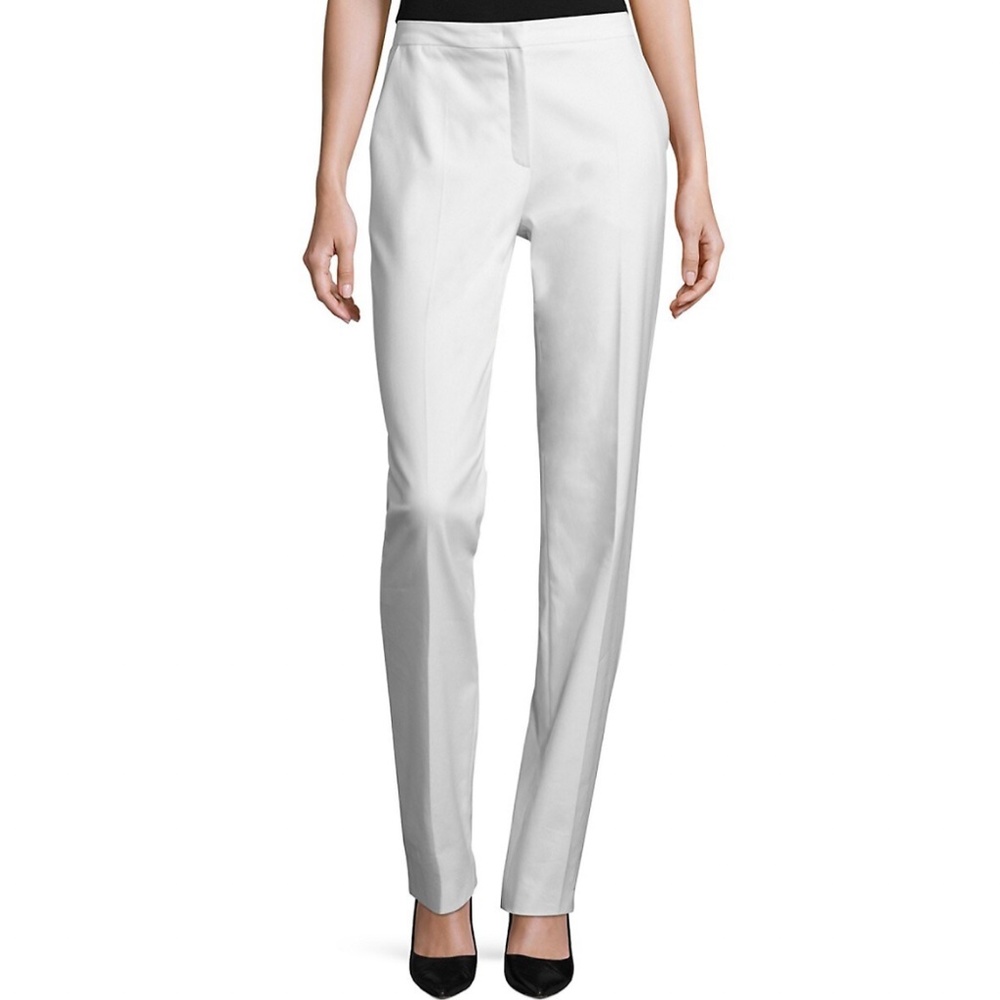Escada Tamineh Straight-Leg White Cotton Pants Size EU 42/ US L